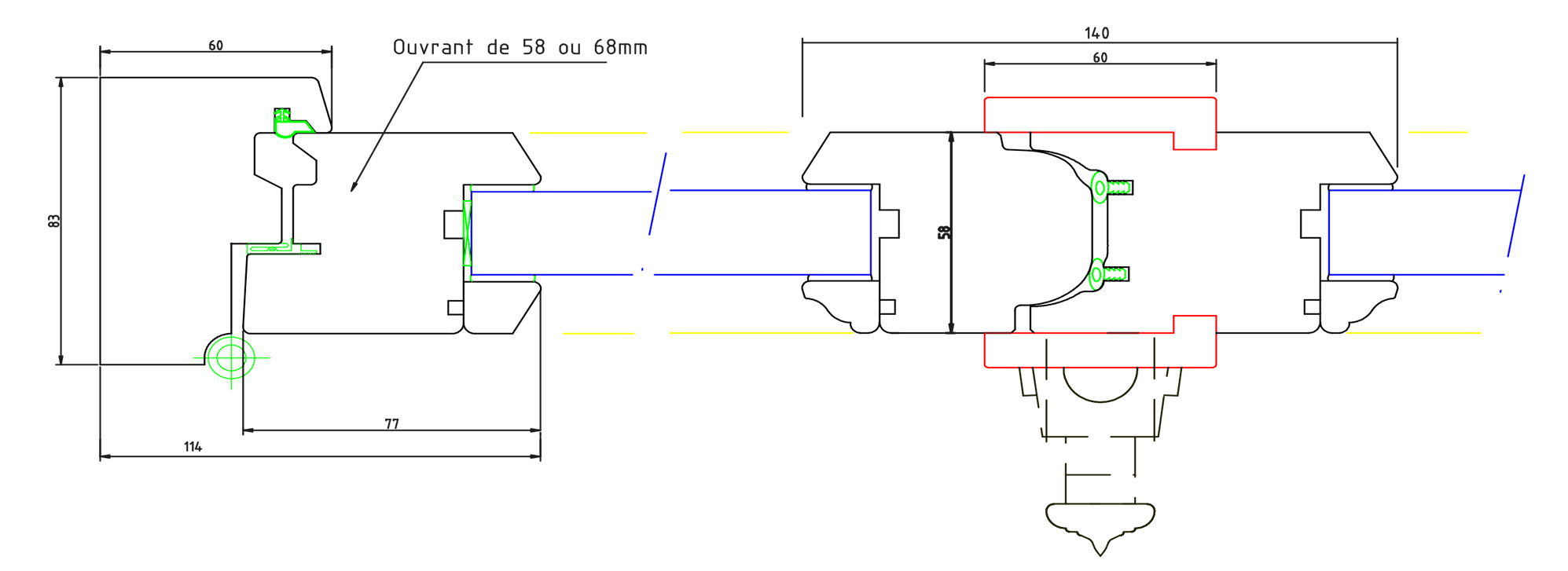 Croisée d'antan premium battement central